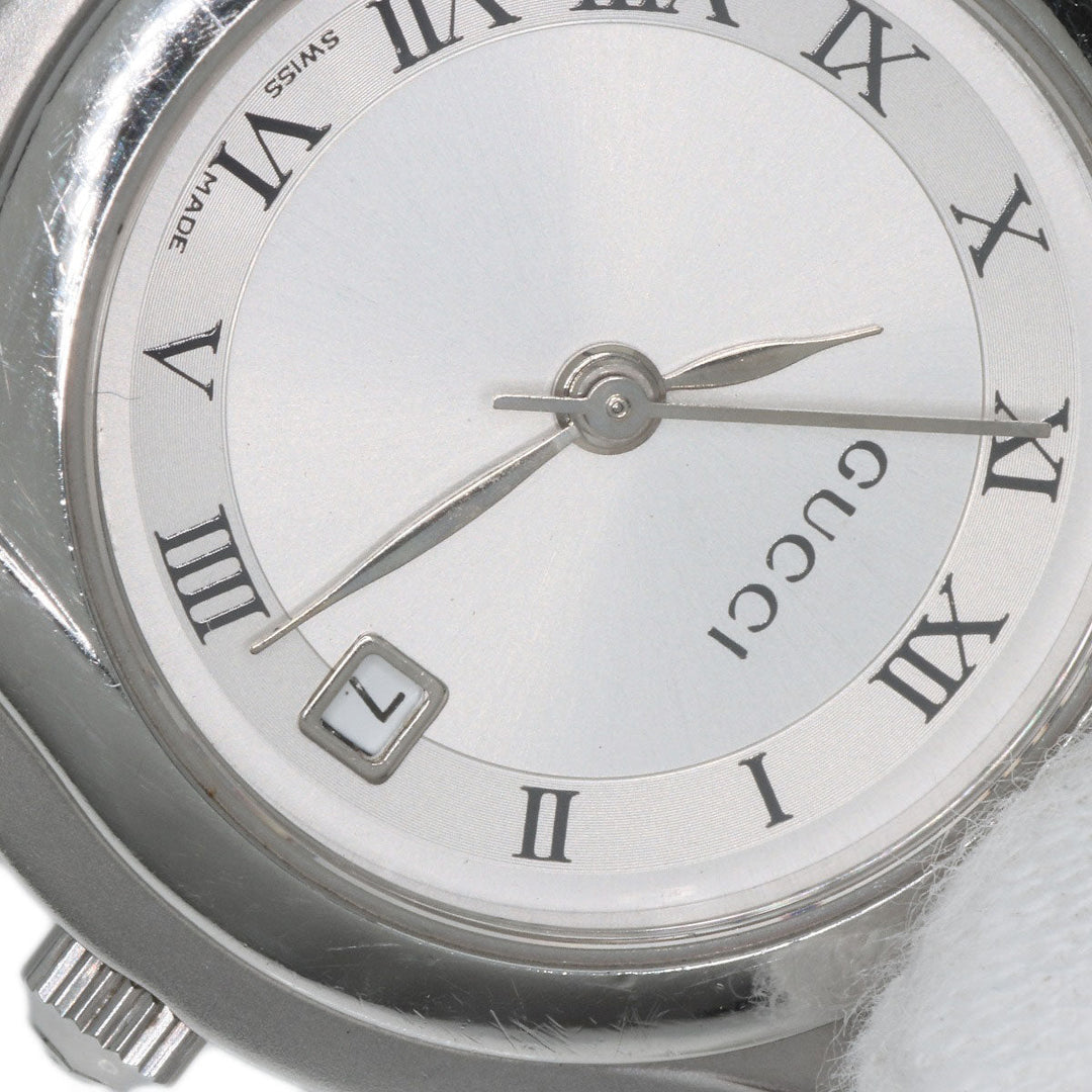 GUCCI Watches Quartz 5500L Stainless Steel , Stainless Steel Silver Round face Silver dial Women Used Authentic