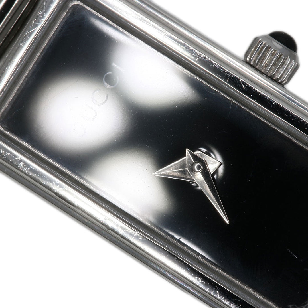 GUCCI Watches Quartz Stainless Steel , Stainless Steel Silver 1500L black dial Women Used Authentic