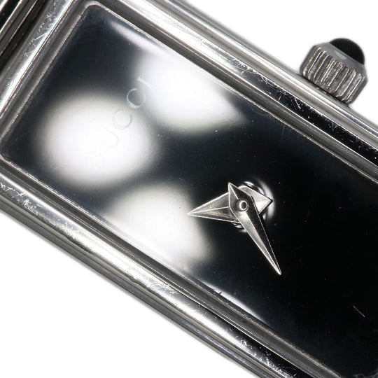 GUCCI Watches Quartz Stainless Steel , Stainless Steel Silver 1500L black dial Women Used Authentic