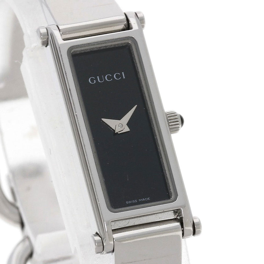 GUCCI Watches Quartz Stainless Steel , Stainless Steel Silver 1500L black dial Women Used Authentic