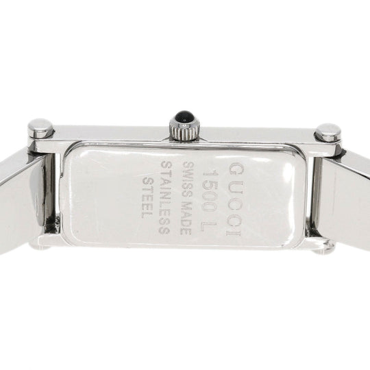 GUCCI Watches Quartz Stainless Steel , Stainless Steel Silver 1500L black dial Women Used Authentic