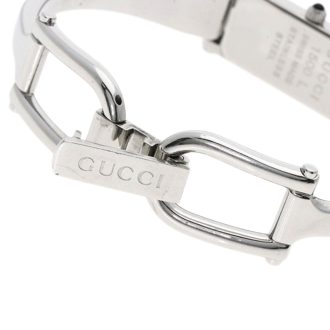 GUCCI Watches Quartz Stainless Steel , Stainless Steel Silver 1500L black dial Women Used Authentic