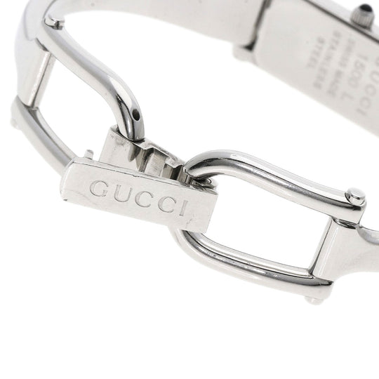 GUCCI Watches Quartz Stainless Steel , Stainless Steel Silver 1500L black dial Women Used Authentic