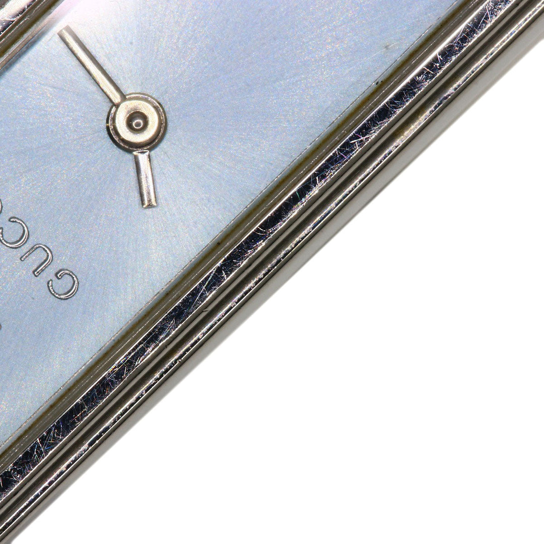 GUCCI Watches Quartz 1500L Stainless Steel , Stainless Steel Silver Square face blue dial Women Used Authentic
