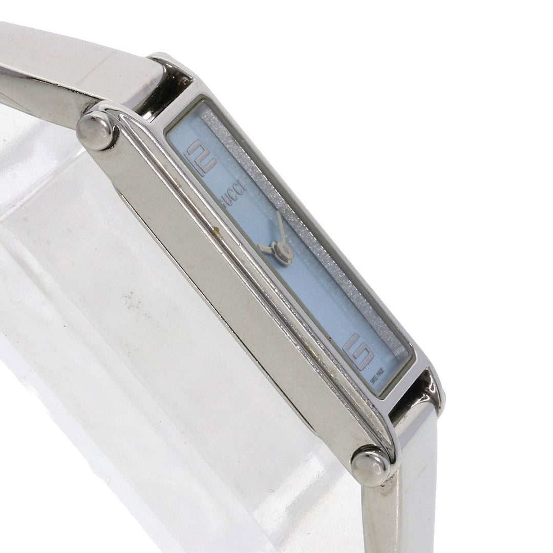 GUCCI Watches Quartz 1500L Stainless Steel , Stainless Steel Silver Square face blue dial Women Used Authentic