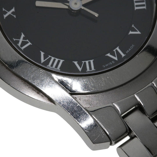 GUCCI Watches Quartz 5500M Stainless Steel , Stainless Steel Silver Round face black dial mens Used Authentic