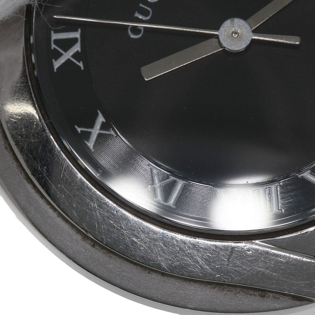 GUCCI Watches Quartz 5500M Stainless Steel , Stainless Steel Silver Round face black dial mens Used Authentic