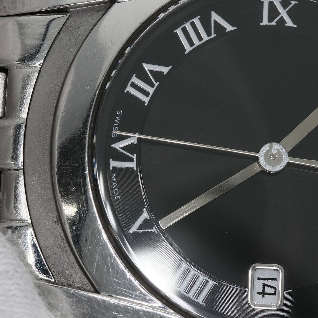 GUCCI Watches Quartz 5500M Stainless Steel , Stainless Steel Silver Round face black dial mens Used Authentic
