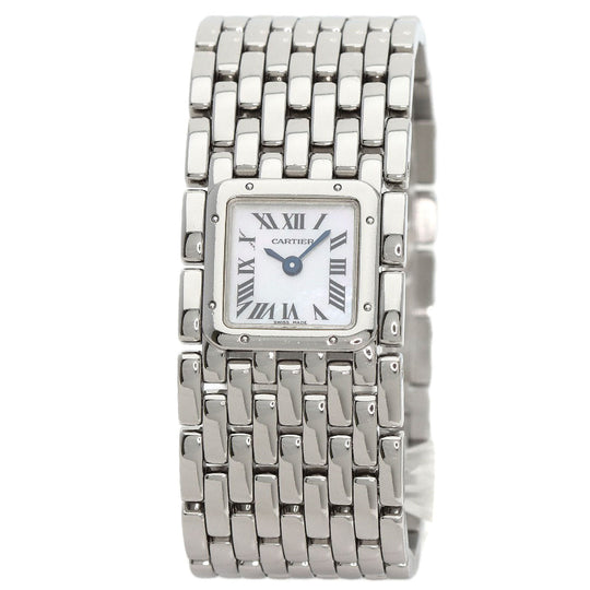 CARTIER Watches Quartz W61001T9 Stainless Steel , Stainless Steel Silver PANTHERE Ryuban White shell dial Women Used Authentic