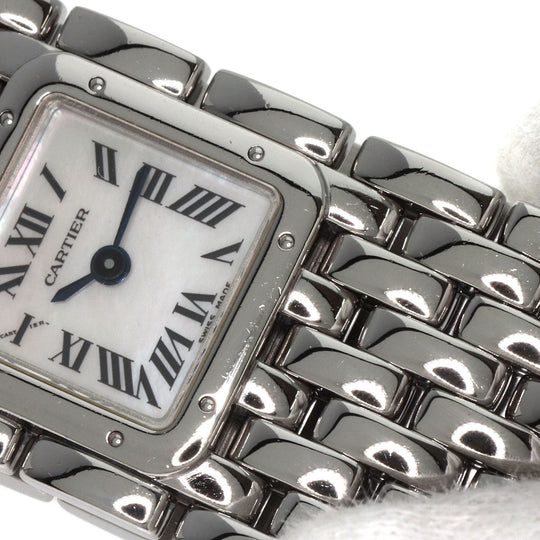 CARTIER Watches Quartz W61001T9 Stainless Steel , Stainless Steel Silver PANTHERE Ryuban White shell dial Women Used Authentic