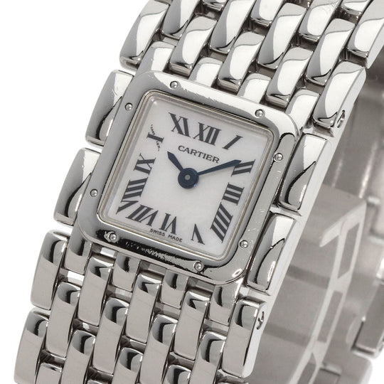 CARTIER Watches Quartz W61001T9 Stainless Steel , Stainless Steel Silver PANTHERE Ryuban White shell dial Women Used Authentic