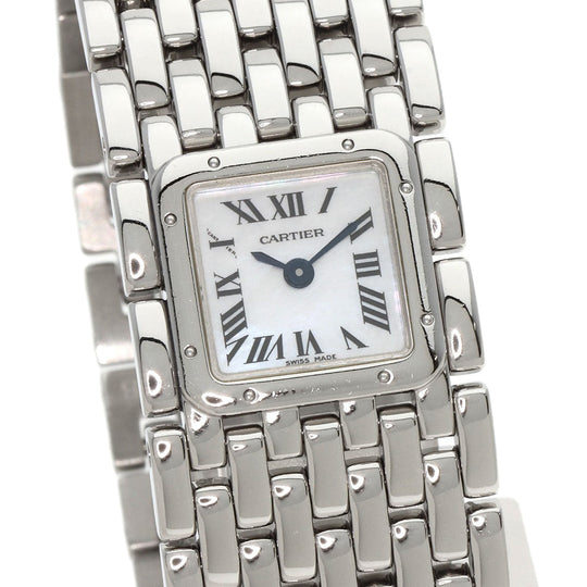 CARTIER Watches Quartz W61001T9 Stainless Steel , Stainless Steel Silver PANTHERE Ryuban White shell dial Women Used Authentic