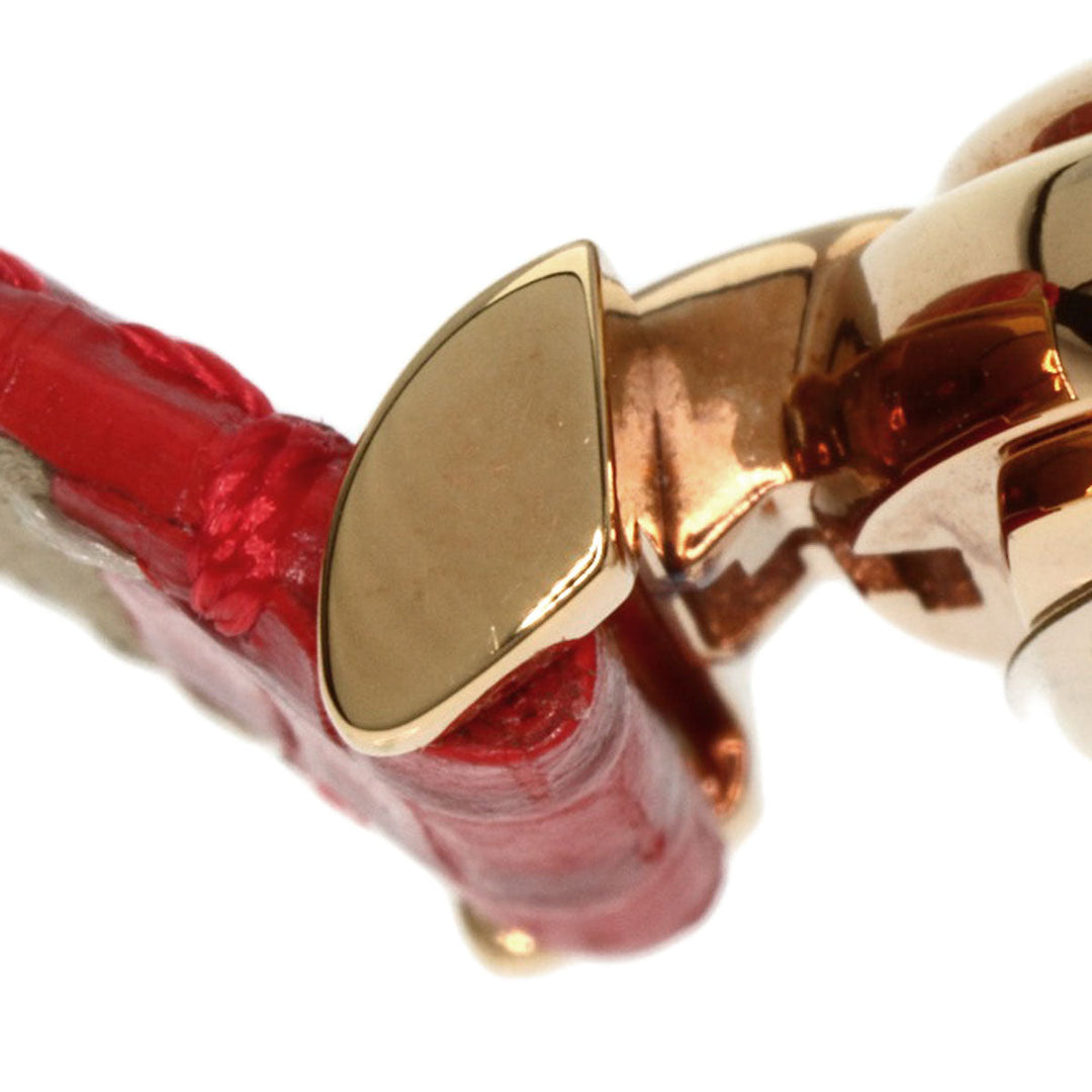 FENDI Watches Quartz 2700L PGP, leather gold Round face Red dial Women Used Authentic
