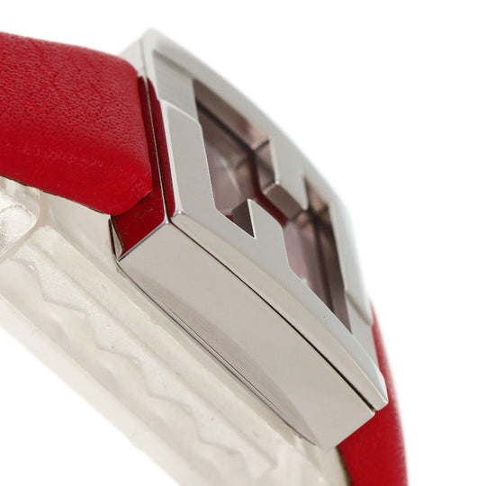 FENDI Watches Quartz F100101901 Stainless Steel, Leather Silver Fendi Mania Red dial Women Used Authentic