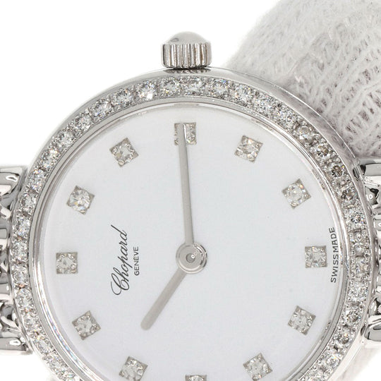 Chopard Watches Quartz 10/5911 K18WG, K18WG, Diamond Silver Classic 12P Bezel Diamond white dial Women Used Authentic