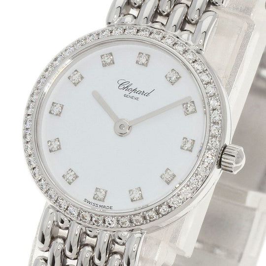Chopard Watches Quartz 10/5911 K18WG, K18WG, Diamond Silver Classic 12P Bezel Diamond white dial Women Used Authentic