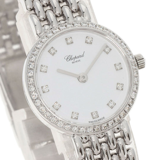 Chopard Watches Quartz 10/5911 K18WG, K18WG, Diamond Silver Classic 12P Bezel Diamond white dial Women Used Authentic