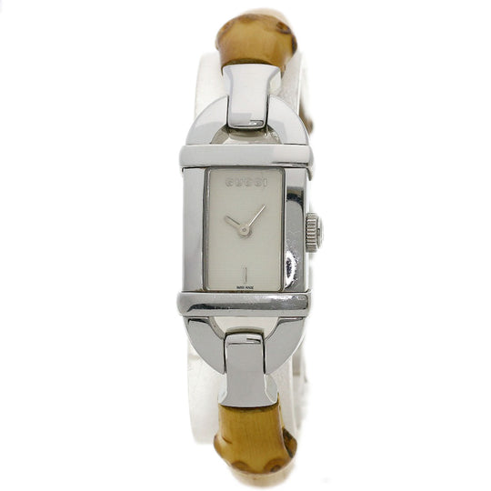 GUCCI Watches Quartz 6800L Stainless Steel, Bamboo Silver Bamboo Silver dial Women Used Authentic