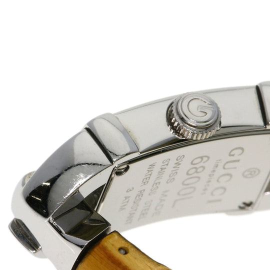 GUCCI Watches Quartz 6800L Stainless Steel, Bamboo Silver Bamboo Silver dial Women Used Authentic