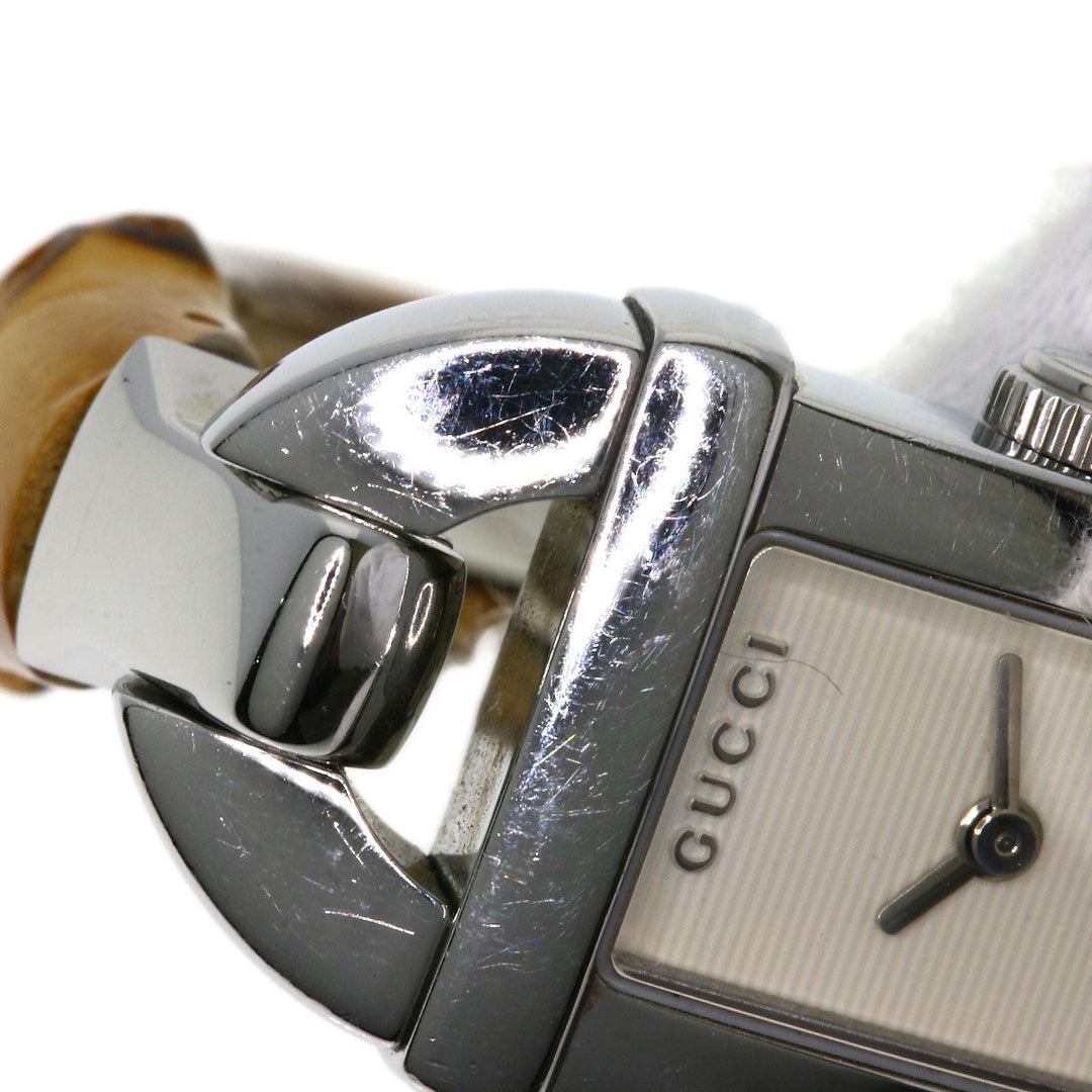 GUCCI Watches Quartz 6800L Stainless Steel, Bamboo Silver Bamboo Silver dial Women Used Authentic