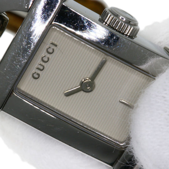 GUCCI Watches Quartz 6800L Stainless Steel, Bamboo Silver Bamboo Silver dial Women Used Authentic