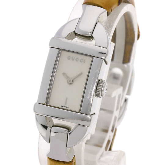 GUCCI Watches Quartz 6800L Stainless Steel, Bamboo Silver Bamboo Silver dial Women Used Authentic