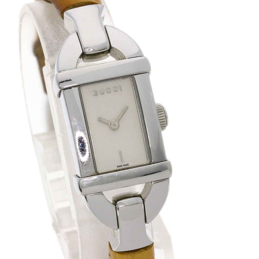 GUCCI Watches Quartz 6800L Stainless Steel, Bamboo Silver Bamboo Silver dial Women Used Authentic