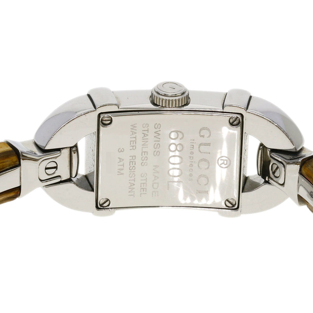 GUCCI Watches Quartz 6800L Stainless Steel, Bamboo Silver Bamboo Silver dial Women Used Authentic