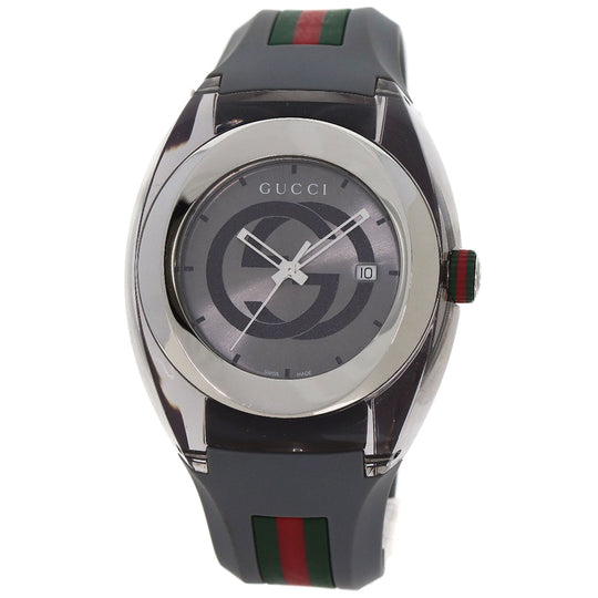 GUCCI Watches Quartz 137.1 Stainless Steel, Rubber Silver Sink sherry line Silver dial mens Used Authentic
