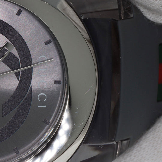 GUCCI Watches Quartz 137.1 Stainless Steel, Rubber Silver Sink sherry line Silver dial mens Used Authentic