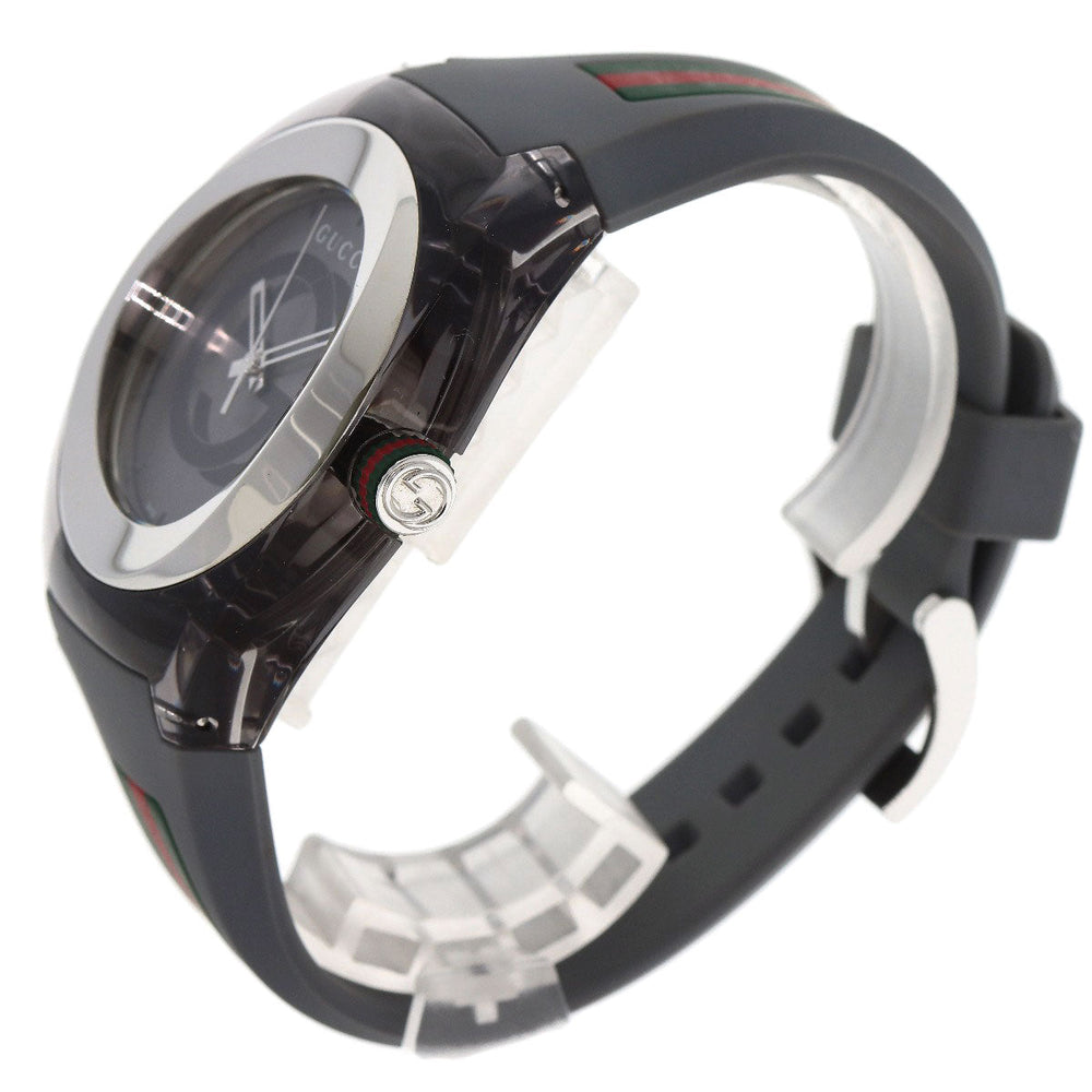 GUCCI Watches Quartz 137.1 Stainless Steel, Rubber Silver Sink sherry line Silver dial mens Used Authentic