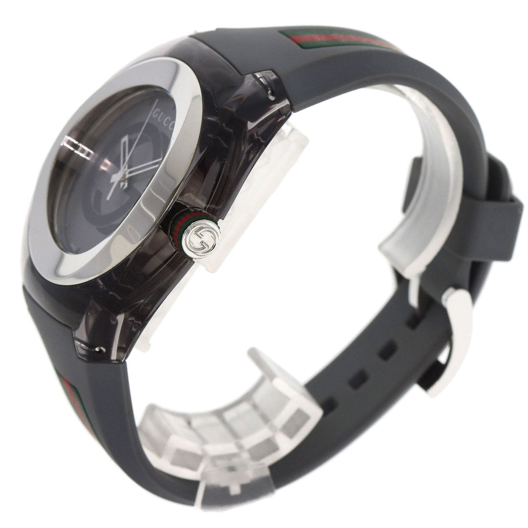 GUCCI Watches Quartz 137.1 Stainless Steel, Rubber Silver Sink sherry line Silver dial mens Used Authentic