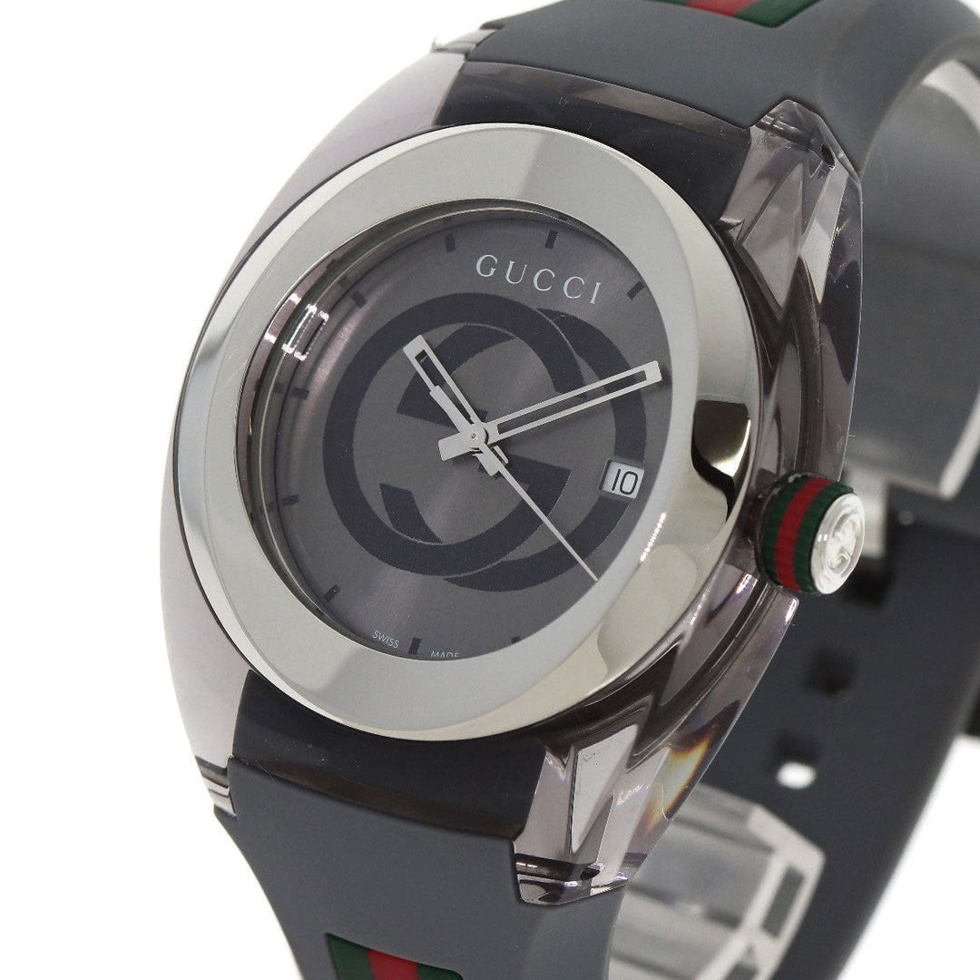 GUCCI Watches Quartz 137.1 Stainless Steel, Rubber Silver Sink sherry line Silver dial mens Used Authentic
