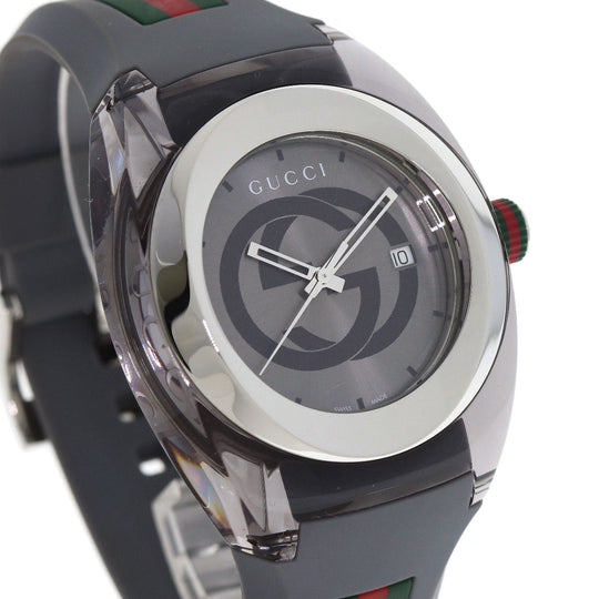 GUCCI Watches Quartz 137.1 Stainless Steel, Rubber Silver Sink sherry line Silver dial mens Used Authentic