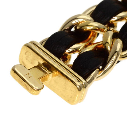 CHANEL Watches Quartz H0001 Gold Plated, GPx Leather gold Premiere M black dial Women Used Authentic