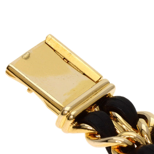 CHANEL Watches Quartz H0001 Gold Plated, GPx Leather gold Premiere M black dial Women Used Authentic