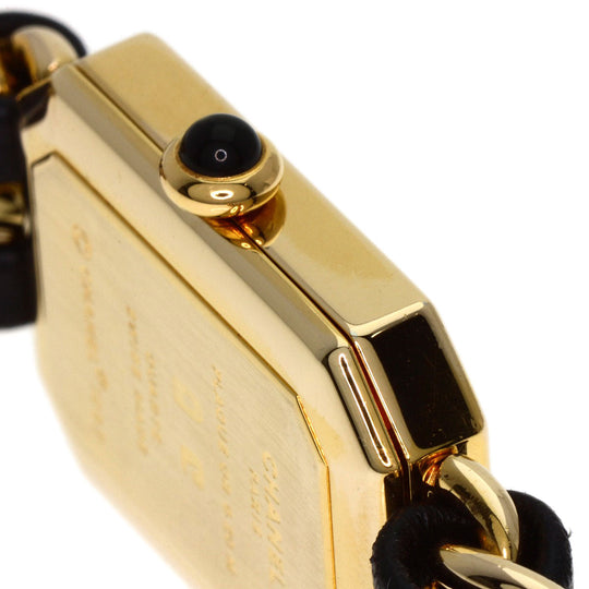 CHANEL Watches Quartz H0001 Gold Plated, GPx Leather gold Premiere M black dial Women Used Authentic