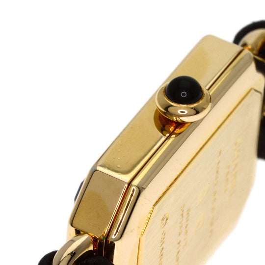 CHANEL Watches Quartz H0001 Gold Plated, GPx Leather gold Premiere M black dial Women Used Authentic