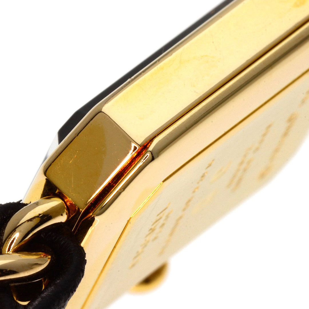 CHANEL Watches Quartz H0001 Gold Plated, GPx Leather gold Premiere M black dial Women Used Authentic