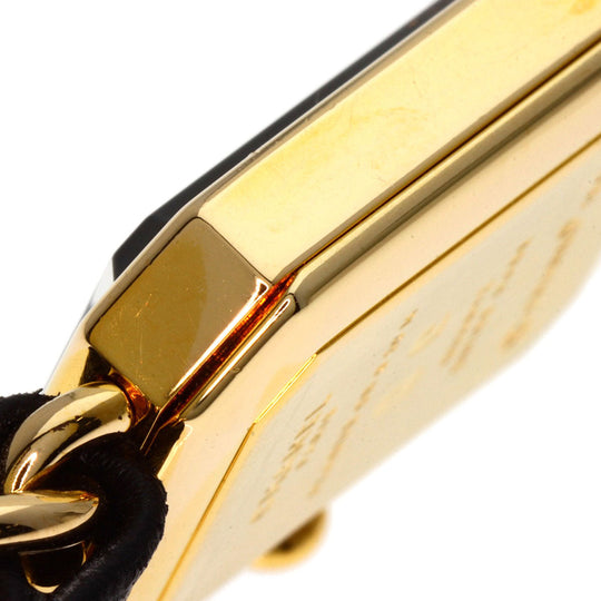 CHANEL Watches Quartz H0001 Gold Plated, GPx Leather gold Premiere M black dial Women Used Authentic