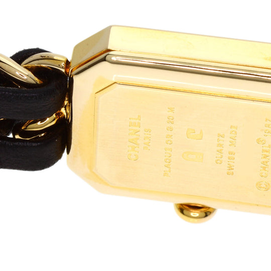CHANEL Watches Quartz H0001 Gold Plated, GPx Leather gold Premiere M black dial Women Used Authentic