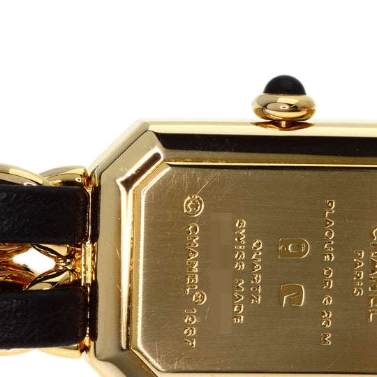 CHANEL Watches Quartz H0001 Gold Plated, GPx Leather gold Premiere M black dial Women Used Authentic