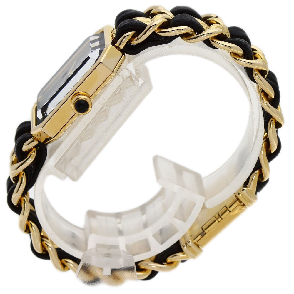 CHANEL Watches Quartz H0001 Gold Plated, GPx Leather gold Premiere M black dial Women Used Authentic