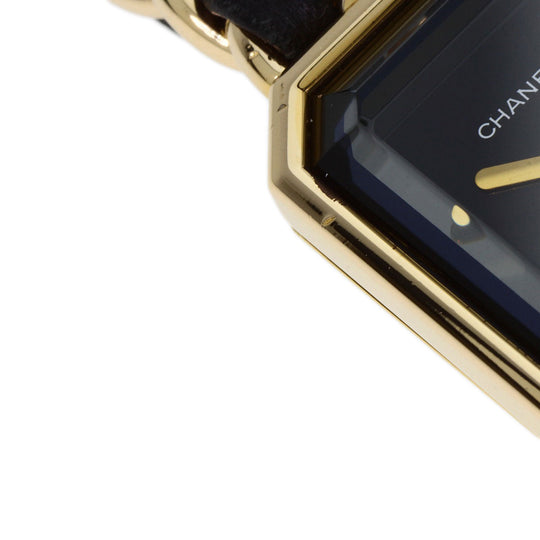 CHANEL Watches Quartz H0001 Gold Plated, GPx Leather gold Premiere M black dial Women Used Authentic