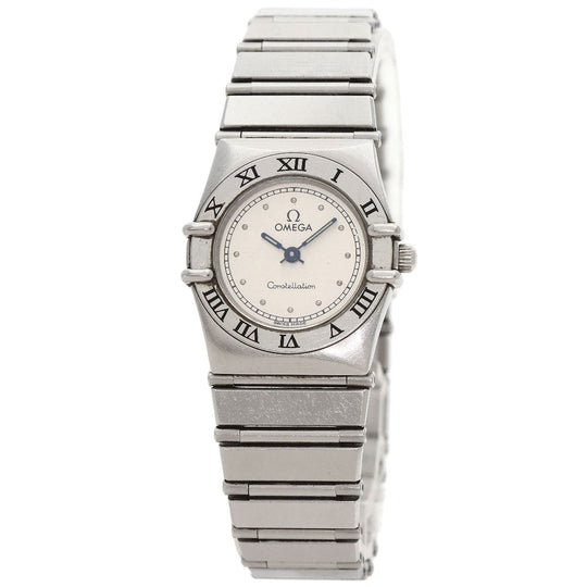 OMEGA Watches Quartz Stainless Steel , Stainless Steel Silver Constellation flat bezel Silver dial Women Used Authentic