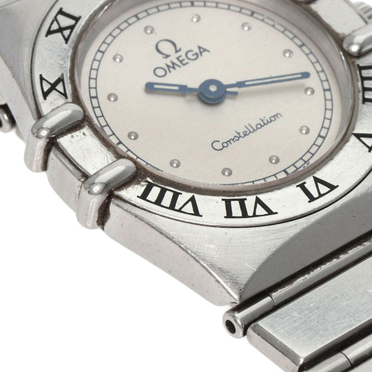 OMEGA Watches Quartz Stainless Steel , Stainless Steel Silver Constellation flat bezel Silver dial Women Used Authentic