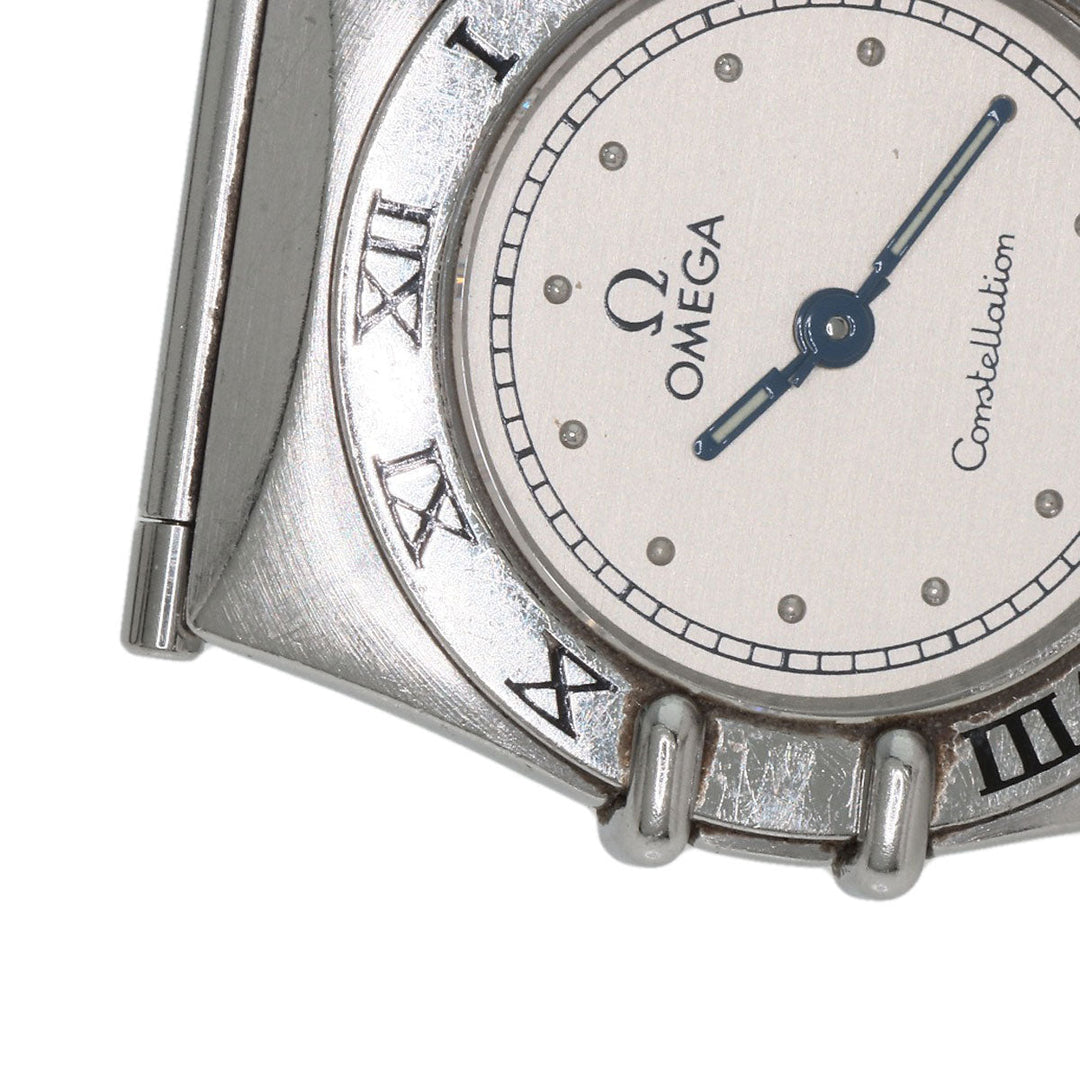 OMEGA Watches Quartz Stainless Steel , Stainless Steel Silver Constellation flat bezel Silver dial Women Used Authentic