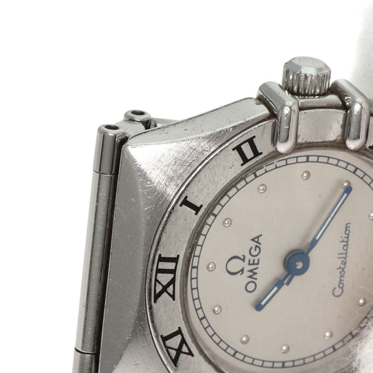 OMEGA Watches Quartz Stainless Steel , Stainless Steel Silver Constellation flat bezel Silver dial Women Used Authentic