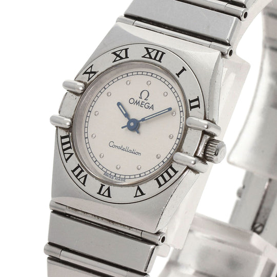 OMEGA Watches Quartz Stainless Steel , Stainless Steel Silver Constellation flat bezel Silver dial Women Used Authentic