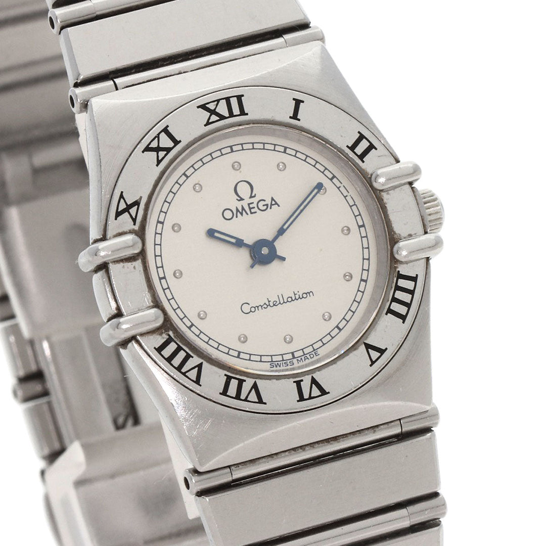 OMEGA Watches Quartz Stainless Steel , Stainless Steel Silver Constellation flat bezel Silver dial Women Used Authentic